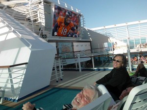 Watching NFL Playoffs on 2014 Cruise - Dick Cathy Tom